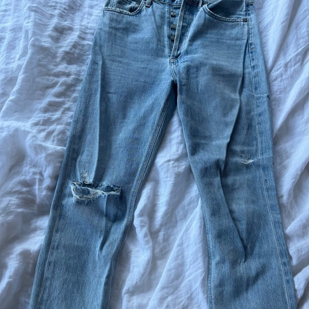 AGOLDE Riley High Rise Straight Crop Distressed Jean - Picture 3 of 8